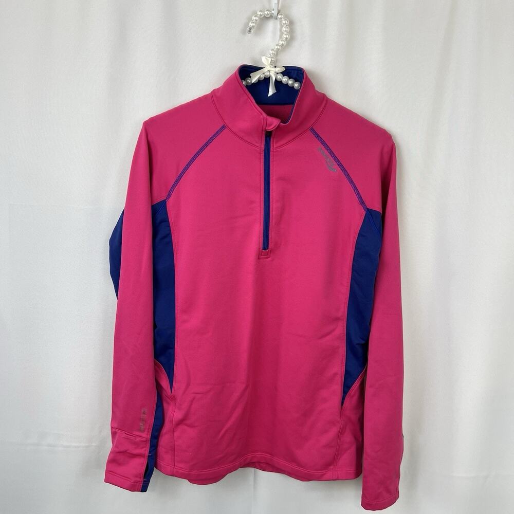 Saucony DRYLETE Pullover Womens Medium Pink 1/4 Zip Long Sleeve Athleisure